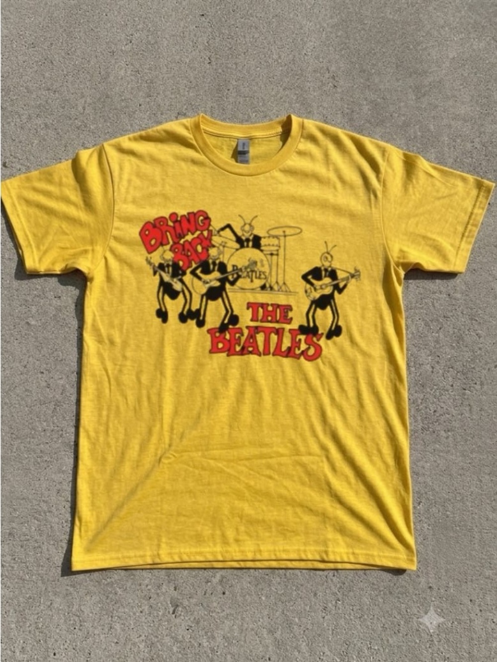 Yellow the Beatles Bring Back Tee, the Beatles band members shirt